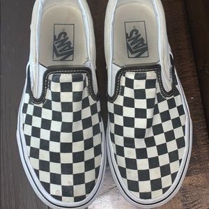 Checkered slip on vans